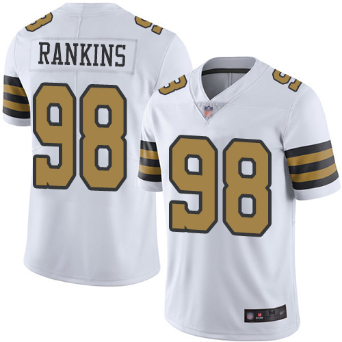 Men New Orleans Saints Limited White Sheldon Rankins Jersey NFL Football #98 Rush Vapor Untouchable Jersey->new orleans saints->NFL Jersey